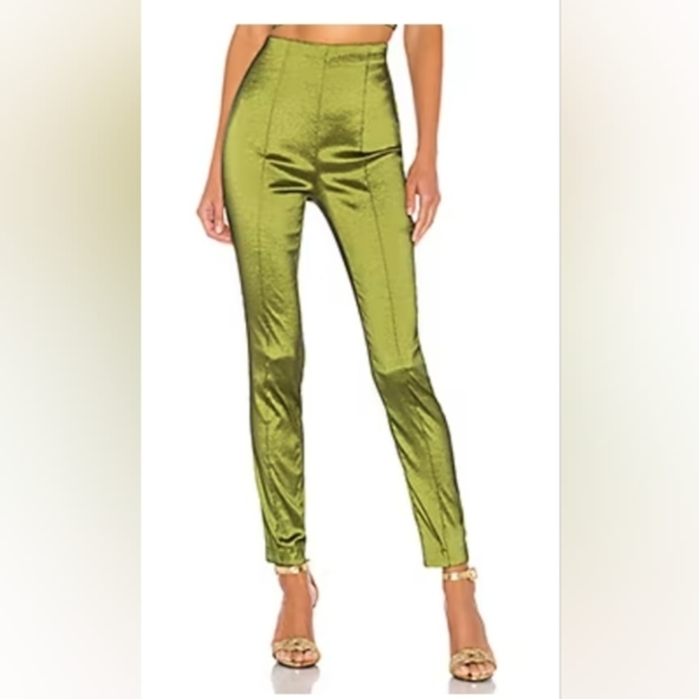 NBD Jacoby Pants in iridescent olive green size XXS